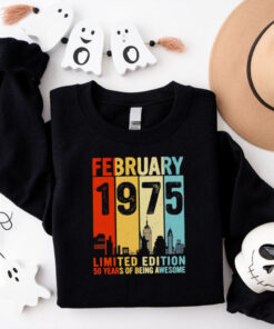 February 1975 limited edition 50 years of being awesome shirt