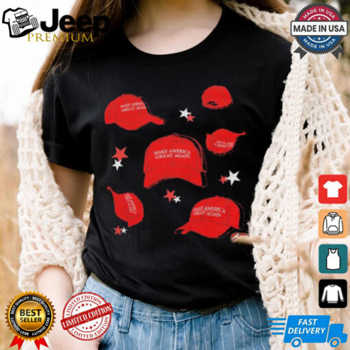 Floating MAGA Hats Make America Great Again Star T shirts