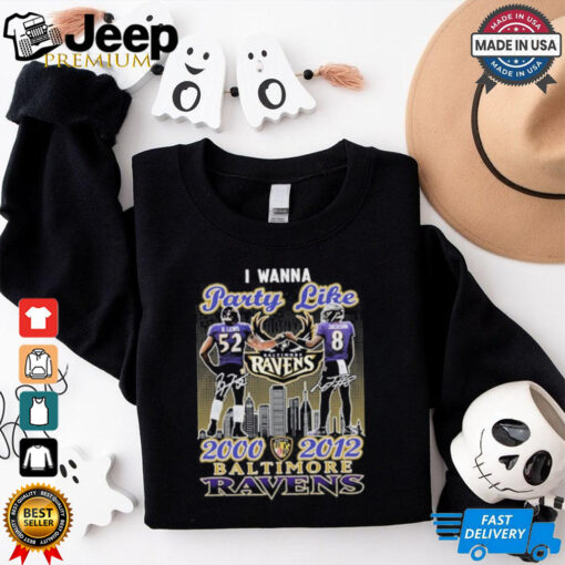 Funny Baltimore Ravens Lewis And Jackson I Wanna Party Like 2000 2012 shirt