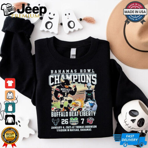 Funny Buffalo Bulls Mascot Bahamas Bowl Champions Beat Liberty 2025 T Shirt