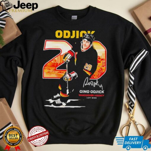 Gino Odjick Vancouver Hockey Throwback Signature shirt