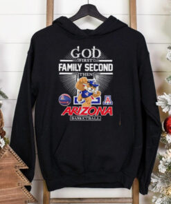 God first family second then Arizona Wildcats basketball mascot shirt