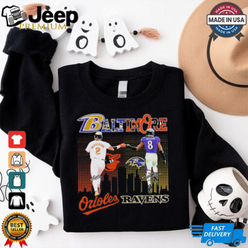 Gunnar Henderson and Lamar Jackson Baltimore Orioles Ravens shirt