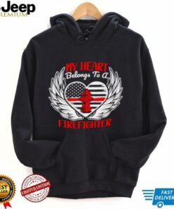 Heart wings my heart belongs to a firefighter shirt