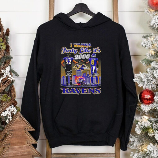 I wanna party like it’s 2000 Lewis and Jackson Baltimore Ravens signatures shirt