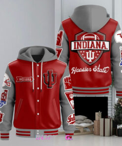 Indiana Hoosiers Limited Hooded Varsity Jacket – Official Indiana Hoosiers Fan Apparel, Hoosiers Spirit Wear, Limited Edition Hooded Varsity Jacket