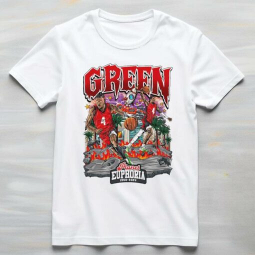 Jalen Green #4 Houston Rockets Basketball flames comic shirt