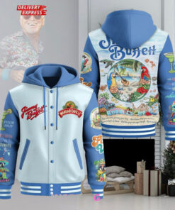 Jimmy Buffett Margaritaville Special Hooded Varsity Jacket – Official Jimmy Buffett Merchandise, Margaritaville Apparel, Limited Edition Hooded Varsity Jacket