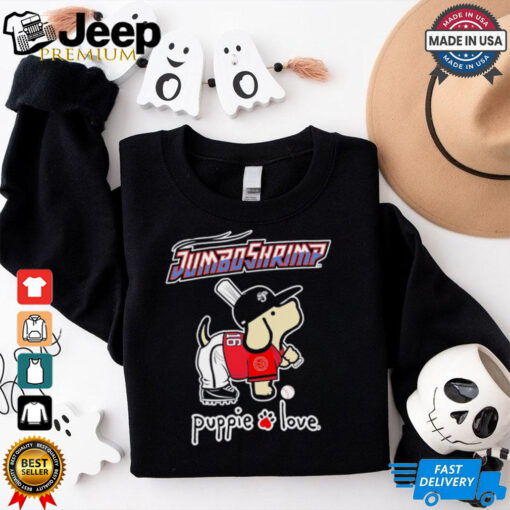 Jumbo Shrimp Puppie Love Baseball shirt
