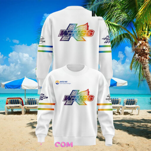 Kalamazoo Wings Hockey Is For Everyone Rainbow Sweatshirt