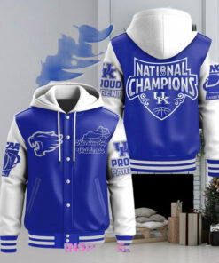 Kentucky Wildcats Proud Parent Hooded Varsity Jacket – Official Kentucky Wildcats Fan Apparel, Proud Parent Spirit Wear, Limited Edition Hooded Varsity Jacket