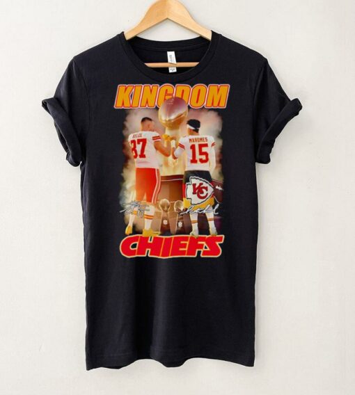 Kingdom Chiefs Travis Kelce and Patrick Mahomes signatures shirt