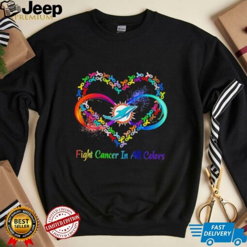 Miami Dolphins Heart Fight Cancer in All Colors shirt