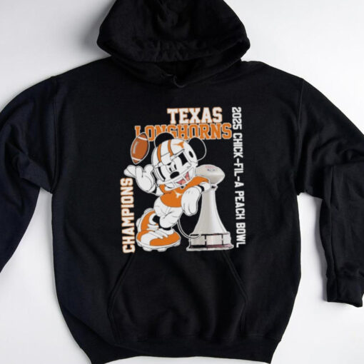 Mickey Mouse X Texas Longhorns 2025 Chick Fil A Peach Bowl Champions Shirt