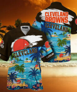 NFL Cleveland Browns Palm Tree Hot Summer Hawaiian Shirt Gifts Sport Fans