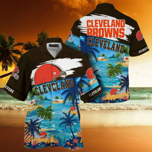NFL Cleveland Browns Palm Tree Hot Summer Hawaiian Shirt Gifts Sport Fans