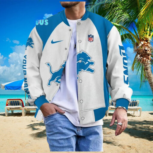NFL Detroit Lions Personalized Baseball Jacket