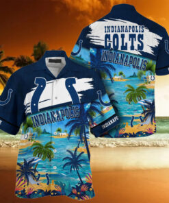 NFL Indianapolis Colts Palm Tree Hot Summer Hawaiian Shirt Gifts Sport Fans