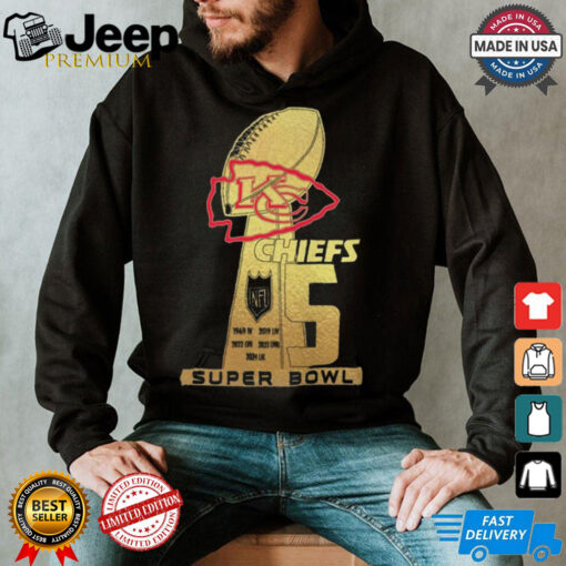 NFL Kansas City Chiefs 5 Super Bowl New Design T Shirt
