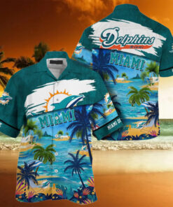 NFL Miami Dolphins Palm Tree Hot Summer Hawaiian Shirt Gifts Sport Fans