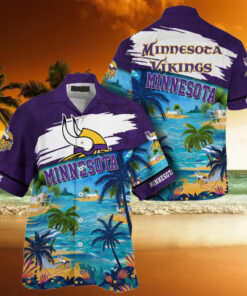 NFL Minnesota Vikings Palm Tree Hot Summer Hawaiian Shirt Gifts Sport Fans