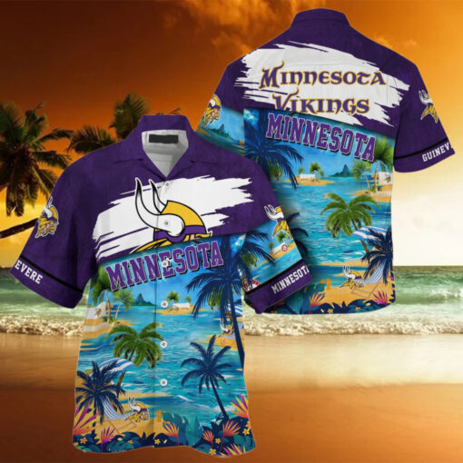 NFL Minnesota Vikings Palm Tree Hot Summer Hawaiian Shirt Gifts Sport Fans