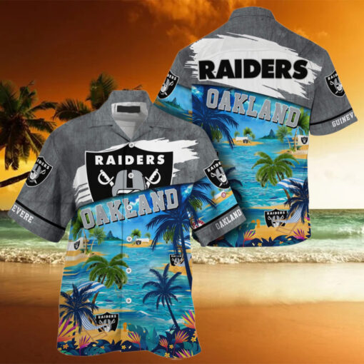 NFL Oakland Raiders Palm Tree Hot Summer Hawaiian Shirt Gifts Sport Fans