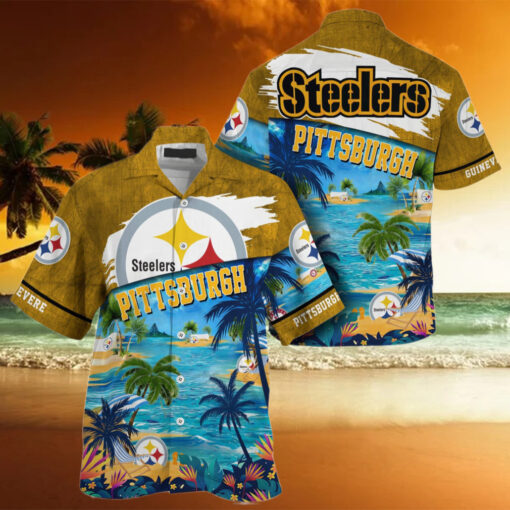 NFL Pittsburgh Steelers Palm Tree Hot Summer Hawaiian Shirt Gifts Sport Fans