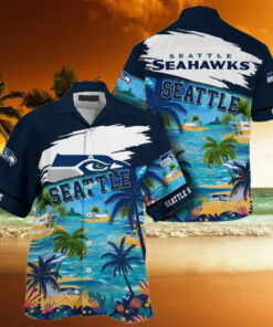 NFL Seattle Seahawks Palm Tree Hot Summer Hawaiian Shirt Gifts Sport Fans