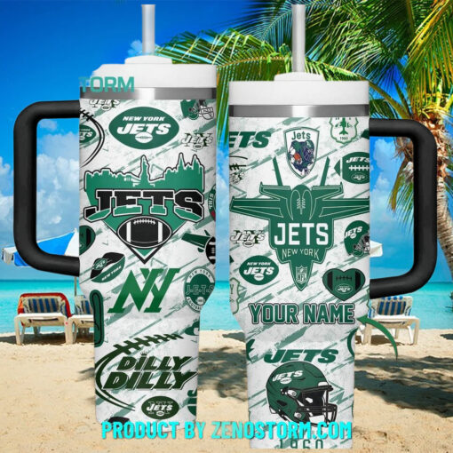 New York Jets NFL Team 2024 Custom Name Stanley Tumbler