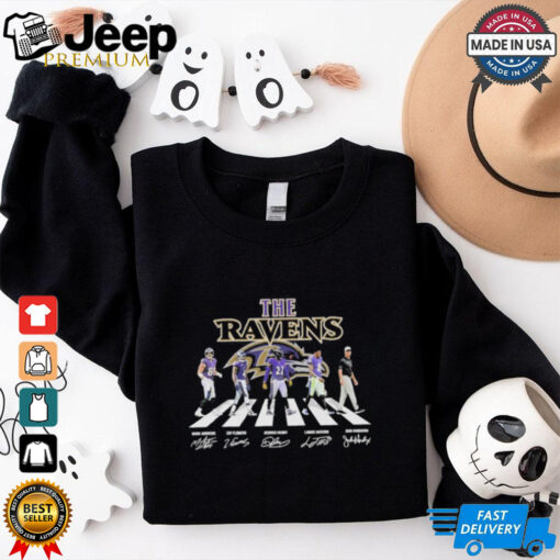 Nice Baltimore Ravens Abbey Road 2025 Andrews Flowers Henry Jackson And Harbaugh Shirt
