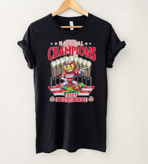 Nine Times National Champions 2024 Ohio State Buckeyes NCAA mascot shirt