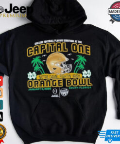Notre Dame Fighting Irish 2025 Capital One Orange Bowl Helmet January 9 Shirt – Official Notre Dame Fan Apparel, Orange Bowl 2025 Champions T-Shirt, Fighting Irish Helmet Graphic Tee