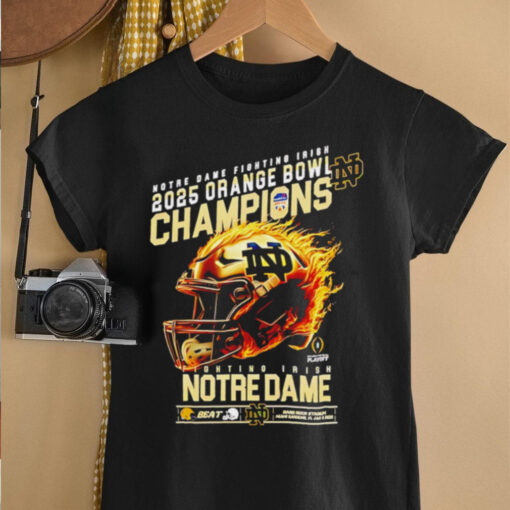 Notre Dame Fighting Irish 2025 Orange Bowl Champions Helmet New shirt