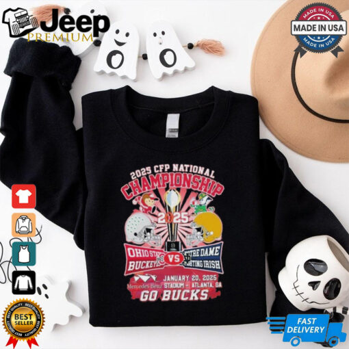 Official 2025 CFP National Championship Ohio State VS Notre Dame Go Bucks Unisex T Shirt
