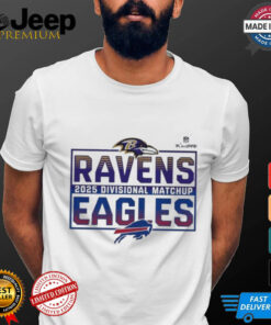 Official 2025 NFL Playoffs Baltimore Ravens Head To Head Buffalo Bills 2025 Divisional Matchup T Shirt