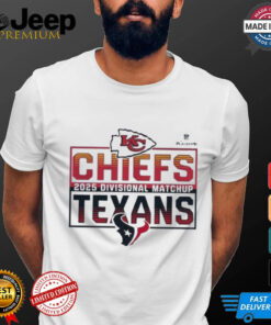 Official 2025 NFL Playoffs Kansas City Chiefs Head To Head Houston Texans 2025 Divisional Matchup T Shirt