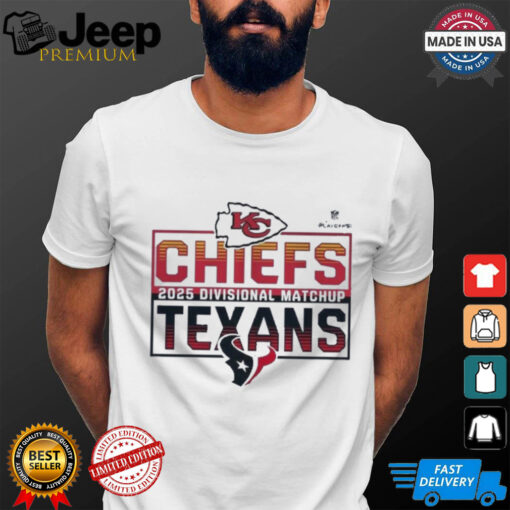 Official 2025 NFL Playoffs Kansas City Chiefs Head To Head Houston Texans 2025 Divisional Matchup T Shirt