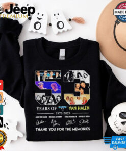 Official 53 Years Of Van Halen 1972 2025 Thank You For The Memories Signatures Unisex T Shirt