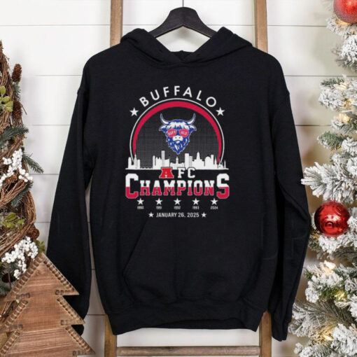 Official Buffalo American Football 2024 2025 AFC Champions The American Football Champs Skyline Logo Shirt