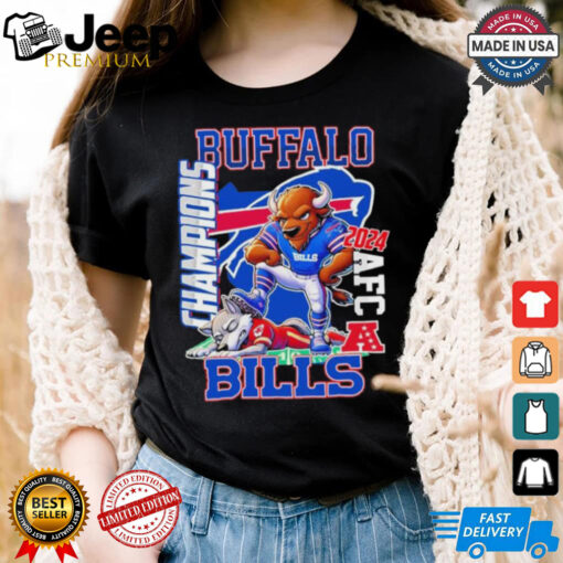 Official Buffalo Bills Stomp Kansas City Chiefs Time Only AFC Champions 2024 Mascot T shirts