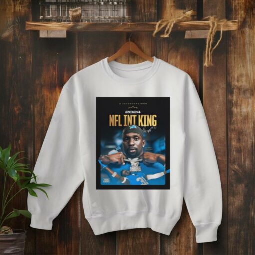 Official Detroit Lions Zuperstar Kerby Joseph 9 Interceptions 2024 NFL Int King Signature Poster t shirt