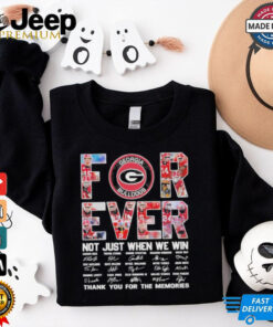 **Official Georgia Bulldogs Forever Not Just When We Win Thank You For The Memories Signatures Shirt** – Show your unwavering support for the Bulldogs with this commemorative shirt featuring team signatures and a tribute to their legacy. Perfect for true fans!