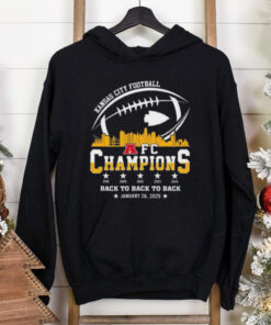 Official Kansas City Football 2024 2025 AFC Champions The American Football Champs Skyline Shirt