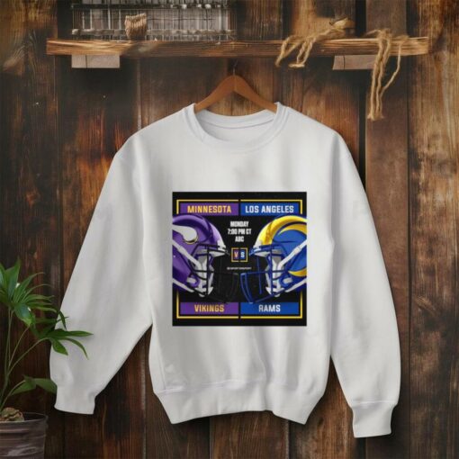 Official Minnesota Vikings vs Los Angeles Rams Skol Monday ABC Helmet Sports Report Poster t shirt