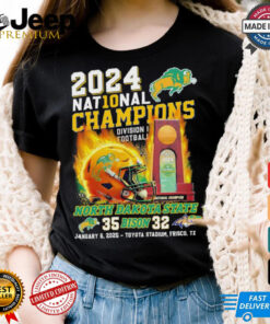 Official North Dakota State Bison NDSU Football 2024 National Champions Division Football Helmet T shirts