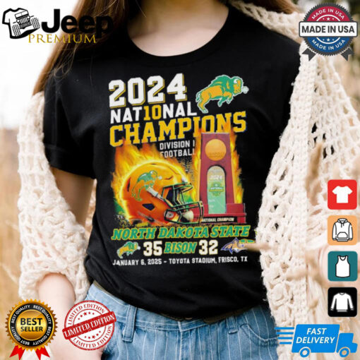 Official North Dakota State Bison NDSU Football 2024 National Champions Division Football Helmet T shirts