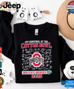 Official OSU Football Cotton Bowl 2025 Signatures Roster Shirt – Ohio State Buckeyes Fan Gear, 2025 Cotton Bowl Signatures Shirt, College Football Roster Apparel