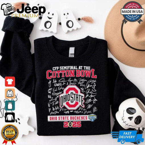 Official OSU Football Cotton Bowl 2025 Signatures Roster Shirt