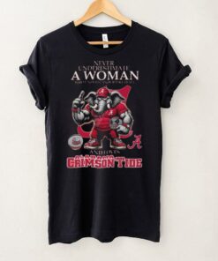 Official Official Never Underestimate A Woman Who Understands Basketball And Loves Alabama Crimson Tide NCAA Basketball t shirt